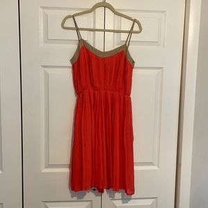 Mango sheer pleated dress